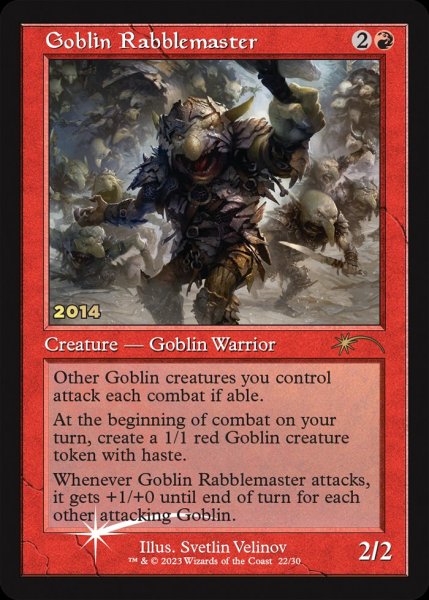 画像1: 《Foil》《旧枠》Goblin Rabblemaster/ゴブリンの熟練扇動者 (1)