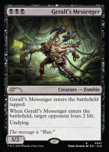 画像1: 《Foil》《Secret Lair-Finally! Left-Handed Magic Cards》Geralf's Messenger/ゲラルフの伝書使 (1)